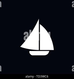 Boat icon vector in trendy flat style isolated on white background. boat icon image, boat icon illustration Stock Vector