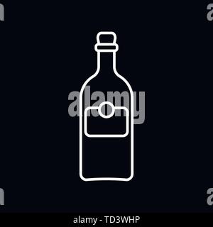 Bottle icon flat sign for mobile concept and web design. Drink Bottle for fitness solid icon. Symbol, logo illustration Stock Vector