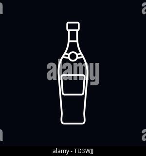Bottle icon flat sign for mobile concept and web design. Drink Bottle for fitness solid icon. Symbol, logo illustration Stock Vector