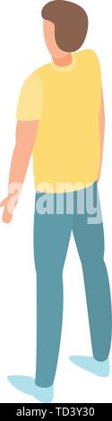 Man in yellow tshirt icon, isometric style Stock Vector