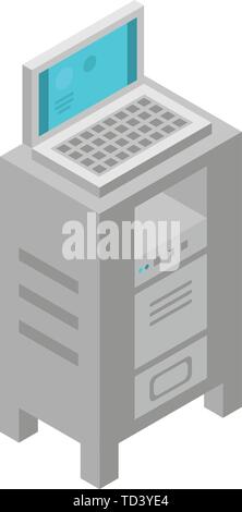 Surgical computer equipment icon, isometric style Stock Vector