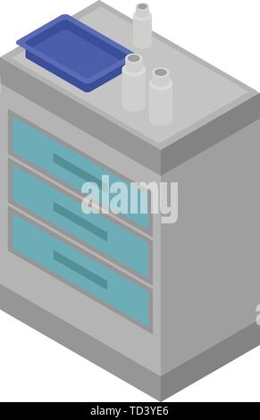 Surgical drawer icon, isometric style Stock Vector