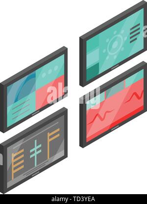 Surgical live monitor icon, isometric style Stock Vector