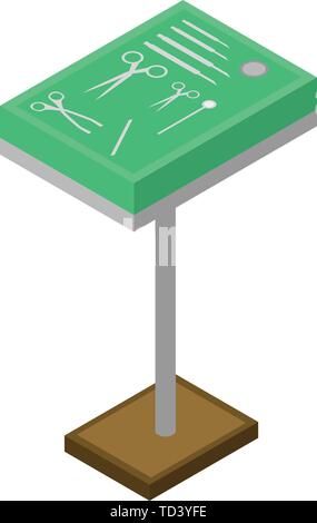 Green surgical stand icon, isometric style Stock Vector
