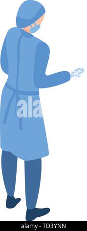 Surgery doctor in work icon, isometric style Stock Vector