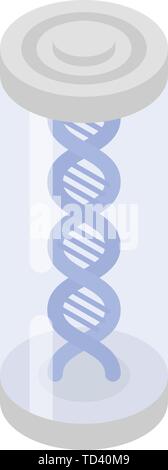 Blue dna element icon, isometric style Stock Vector
