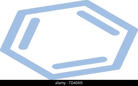 Hexagon chemistry formula icon, isometric style Stock Vector
