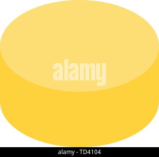 Yellow medical pill icon, isometric style Stock Vector