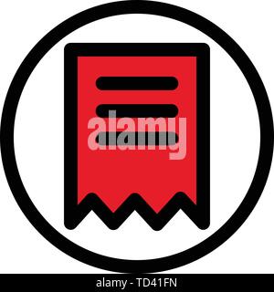 Bill ticket icon, outline style Stock Vector