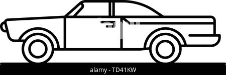 Retro cabriolet icon, outline style Stock Vector