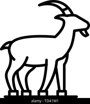 Goat icon, outline style Stock Vector