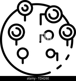 Remote sites on hosting icon, outline style Stock Vector
