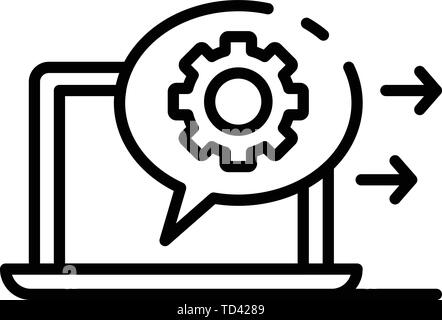 Configure server connection icon, outline style Stock Vector