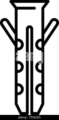 Wall dowel icon, outline style Stock Vector