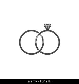 Wedding ring icon. Vector illustration, flat design. Stock Vector
