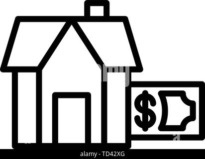 Payment of mortgage housing icon, outline style Stock Vector