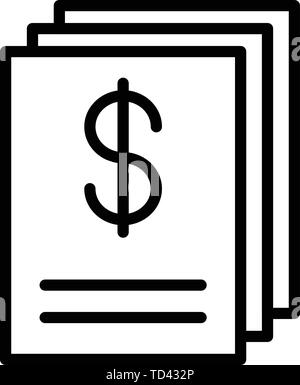 Mortgage settlement documents icon, outline style Stock Vector