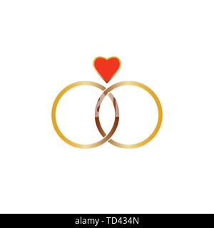 Wedding ring icon. Vector illustration, flat design. Stock Vector