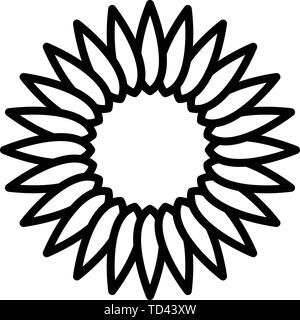 Download Sunflower or Helianthus Outline. Vector Illustration ...