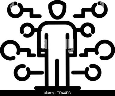 Admin and control bubbles icon, outline style Stock Vector