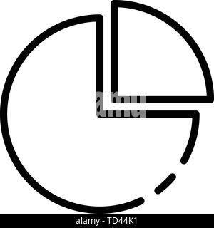 Circle and quarter icon, outline style Stock Vector