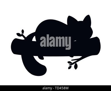 Cute adorable red panda lies on wooden log cartoon design animal character flat vector style illustration on white background. Stock Vector