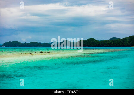 View of Koror's rock islands, Koror Island, Palau, Micronesia, Pacific Stock Photo