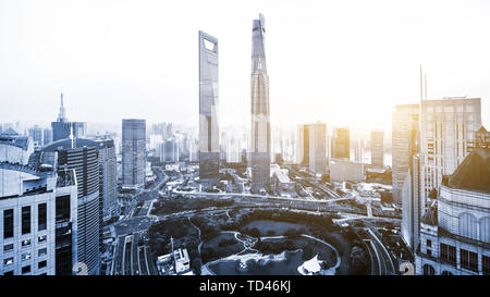 Empty asphalt road in modern city Stock Photo