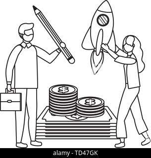 Businessman and businesswoman design, Man woman business management corporate job occupation and worker theme Vector illustration Stock Vector