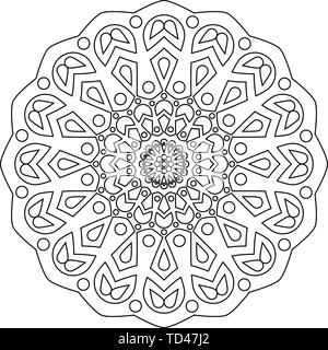 Water drop black and white mandala Stock Vector