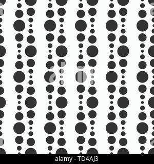 Abstract circles seamless pattern. Modern stylish texture. Geometric lattice pattern made of filled circles, dots. Halftone. Vertical direction. Stock Vector