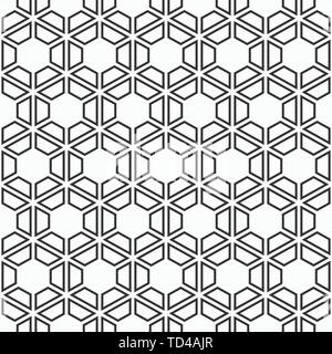Abstract seamless pattern. Modern stylish texture. Repeating geometric hexagonal grid. Chevron elements form stylish tileable print. Polygonal grid. Stock Vector