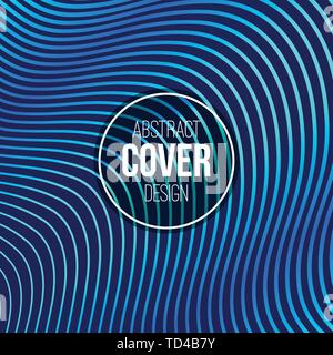 Abstract creative concept layout template. Trendy cover, card, flyer, poster, brochure design. Modern abstract cover from wavy lines. Stripes, waves. Stock Vector