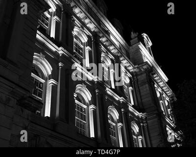 MONTREAL, QUEBEC, CANADA - SEPTEMBER 23, 2017: Montreal City Hall, completed in 1878, is an example of Second Empire style. It is currently undergoing Stock Photo