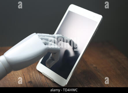 AI robotic operations tablet Stock Photo