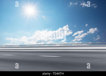 Empty road with blue cloudsky Stock Photo