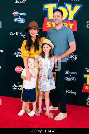Hollywood, California, USA 11th June 2019 Actress Tiffani Thiessen, son Holt Fisher Smith, daughter Harper Renn Smith and her husband Brady Smith attend the World Premiere of Disney and Pixar's 'Toy Story 4' on June 11, 2019 at the El Capitan Theatre in Hollywood, California, USA. Photo by Barry King/Alamy Live News Stock Photo