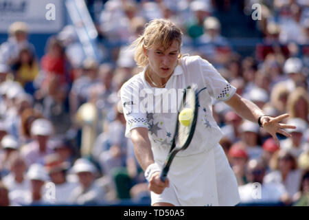 Steffi GRAF celebrates his 50th birthday on June 14, 2019, Steffi GRAF, Germany, Tennis, action in the final of the US Open in New York/Flushing Meadows, the victory also meant winning the Grand Slam in tennis for Graf, 10.09.1988 ¥ | usage worldwide Stock Photo