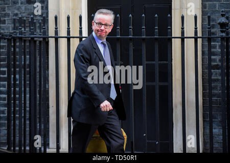 London, UK. 10th June, 2019. File photo taken on Jan. 22, 2019 shows British Environment Secretary Michael Gove arriving at 10 Downing Street for a cabinet meeting in London, Britain. The race to choose a new prime minister officially started on June 10, 2019 with ten hopefuls bidding to win the biggest job in British politics. Credit: Stephen Chung/Xinhua/Alamy Live News Stock Photo