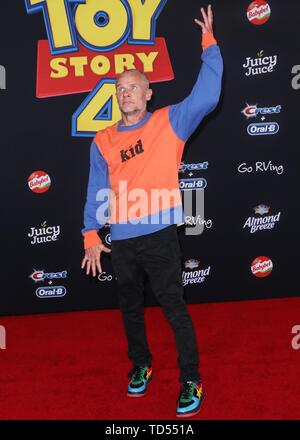 Hollywood, USA. 11th June, 2019. HOLLYWOOD, LOS ANGELES, CALIFORNIA, USA - JUNE 11: Musician Flea arrives at the Los Angeles Premiere Of Disney And Pixar's 'Toy Story 4' held at the El Capitan Theatre on June 11, 2019 in Hollywood, Los Angeles, California, USA. (Photo by David Acosta/Image Press Agency) Credit: Image Press Agency/Alamy Live News Stock Photo