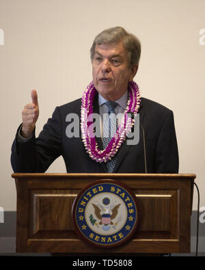 Washington, District of Columbia, USA. 12th June, 2019. United States Senator Roy Blunt (Republican of Missouri) speaks about Hawaiian small businesses on Capitol Hill in Washington, DC on June 12, 2019. Credit: Stefani Reynolds/CNP/ZUMA Wire/Alamy Live News Stock Photo
