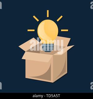 think positive outside box concept symbol vector illustration Stock Vector