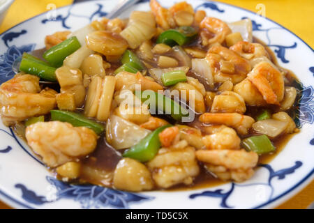Chinese style sweet and sour shrimp Stock Photo