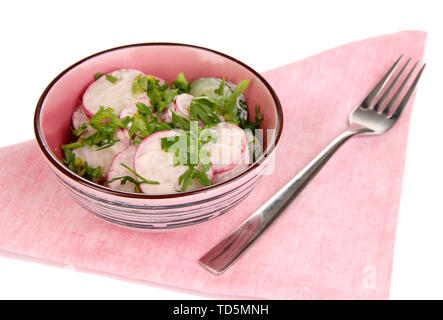 Vitamin vegetable salad in bowl isolated on white Stock Photo