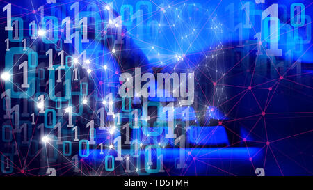 Digital signal processing, artificial neural networks Stock Photo