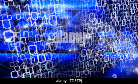 Digital wires connect the dots, cyber terrorism security Stock Photo