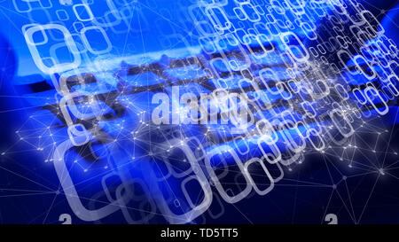Algorithm digital transformation concepts, binary architecture Stock Photo