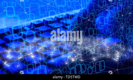 Digital warfare cyber attacks, big data abstract Stock Photo