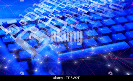 Big data analytics, cyber attack concept digital transformation Stock Photo