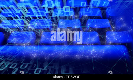 Abstract connections digital technology, cybersecurity concept Stock Photo